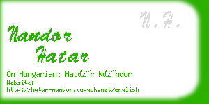 nandor hatar business card